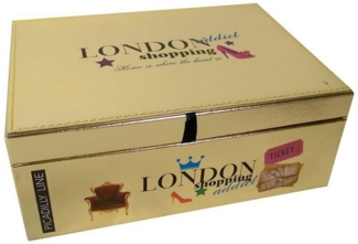 HAC24 Schmuckkasten Schmuckbox Schmuckkästchen Schmuckschatulle, mit Spiegel Kunstleder 23 x 16,5 x 9 cm