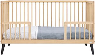 Bopita Fay Babybett 70x140 cm - Natur/Mattschwarz - Material: MDF / Buche - Babypark. de