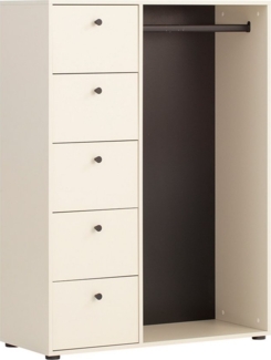Lomadox Garderobenschrank LORCA-80 creme beige Kleiderstange Garderobe 98x132x40 cm