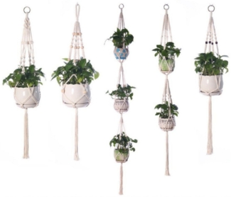 Coonoor Blumenampel Handgefertigte Blumenampel Hanging Boho Blumentopf Hänger mit Haken (5 St)