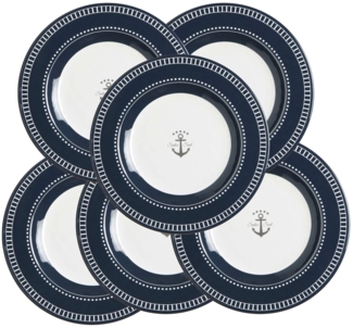 Marine Business Teller Dessertteller, 20,5 cm, rund - Sailor Soul, 6er Set, (6 St)