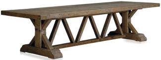 Casa Padrino Landhausstil Esstisch Braun 330 x 110 x H. 77 cm - Rustikaler Massivholz Küchentisch - Rustikale Massivholz Esszimmer Möbel - Landhausstil Esszimmer Möbel