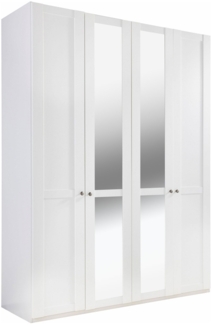 Kleiderschrank Newport Drehtürenschrank 4-türig 180x58x208cm weiß Spiegel