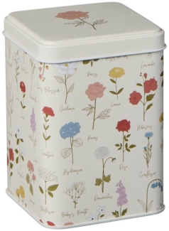 Ib Laursen - Vorratsdose Dose mit Deckel Blumenmuster H 12,5cm Metall 32990-00