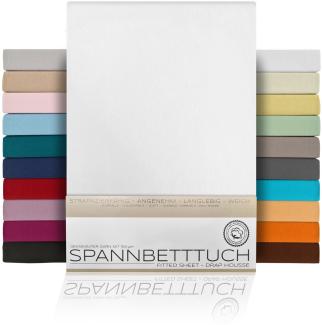 Beautex Spannbettlaken Spannbetttuch Bettlaken aus gekämmter Baumwolle Premium Jersey 160g/m², Jersey, Gummizug: rundum, (1 Stück)