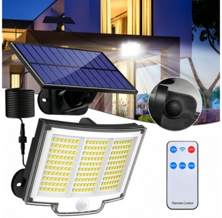 BlingBin LED Außen-Wandleuchte 210 LEDs Solarleuchten Solar Wandlampe mit Bewegungssensor, Bewegungsmelder, LED fest integriert, Tageslichtweiß, Solar Einzelkopf Split-Wandleuchte Gartenleuchten Sicherheitslampe