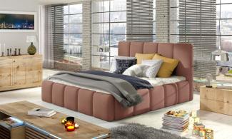 Polsterbett Doppelbett VERONA Set 1 Polyesterstoff Rose 120x200 cm