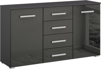 rauch Schubkastenkommode Sideboard Kommode Kombikommode KOLUNA mit Hochglanzfront (Breite 120 cm), vier große Schubladen, mit insgesamt 4 Einlegeböden MADE IN GERMANY
