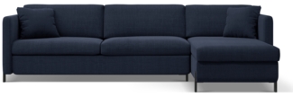 Micadoni Ecksofa Gloria 5-Sitzer Strukturierter Stoff Blau Rechts 205x160
