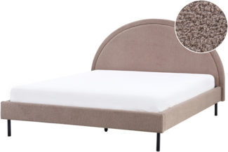 Bett mit Lattenrost Bouclé MARGUT 160 x 200 cm Taupe