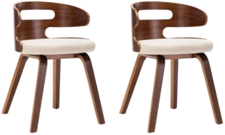 vidaXL Esszimmerstühle 2 Stk. Creme Bugholz und Kunstleder 283106