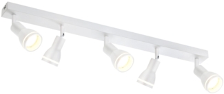 ZMH Deckenleuchte 5 Spots Weiß: Metall Deckenlampe GU10 Innen Schwenkbar Strahler für Küche Büro Wohnzimmer Schlafzimmer, Ohne Leuchtmittel