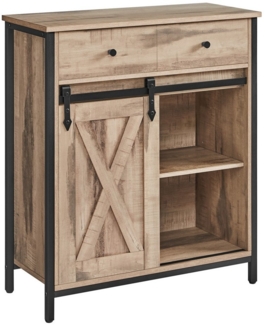 Vasagle Sideboard, mit Schublade, mit Schiebetür, 70 x 30 x 80 cm