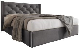 Sweiko Polsterbett (Doppelbett mit Kopfteil und Lattenrost, Stauraumfunktion Bett), Baumwolle, 160x200 cm, ohne Matratze