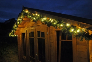 F-H-S International LED-Girlande Girlande mit integrierter LED Lichterkette Grün Tannengirlande Timer, 2,7 m 40 LEDs / 5 m 80 / 8 m 120 / 10 m 160 / 15 m 220 / 20 m 300 LEDs