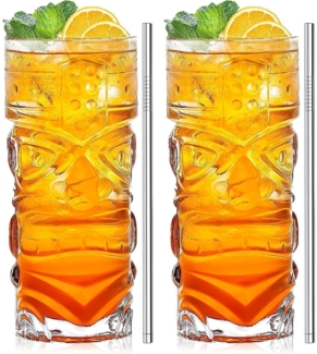 INFTYLE Tiki Cocktail Gläser Set 2-14 oz - Exotische Cocktails, Mai