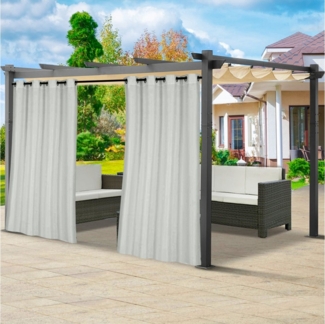 BTTO V&G Vorhang Outdoor vorhang wetterfest ösen oben,Verdunkelungsgardine Winddicht, (2 St), Lichtschutz, UV-Schutz & Blickdicht,für Pavillon Terrasse Pergola