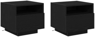 vidaXL Nachttisch 2 pcs Schwarz Eichen-Optik 40 x 39 x 37 cm 863071