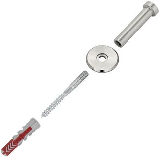 SO-TECH® Kleiderhaken Garderobenhaken TALEA Edelstahl massiv inkl. Montagematerial, (5-St), Ø 10 / 15 mm, Länge 50 mm, Gesamtlänge 53 mm