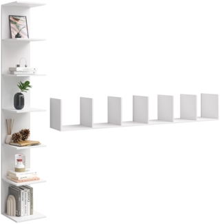 Bellamio 'Ems' Wandregal, weiß, Regal mit 7 Ablagen, vertikal oder horizontal montierbar