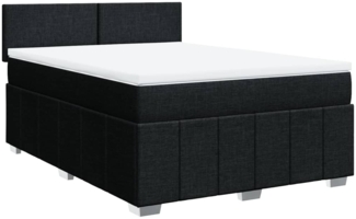 vidaXL Boxspringbett mit Matratze Schwarz 140x190 cm Stoff 3287058
