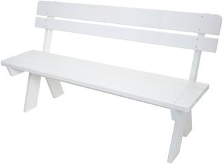 Gartenbank HWC-L66, Sitzbank Holzbank Parkbank, Gastronomie-Qualität, Massiv-Holz 148cm ~ weiß