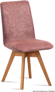 Esszimmerstuhl drehbar (6er-Set) Donni 47x92x60 Eiche geölt/Rosewood