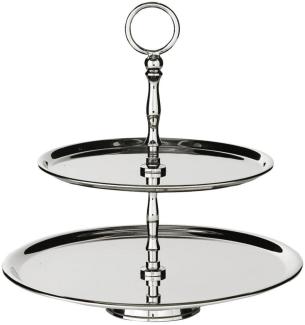 Casa Padrino Luxus Etagere Silber Ø 26 x H. 28 cm - Runde Kuchen & Keks Etagere - Gastronomie Accessoires - Restaurant Accessoires - Hotel Accessoires - Luxus Accessoires