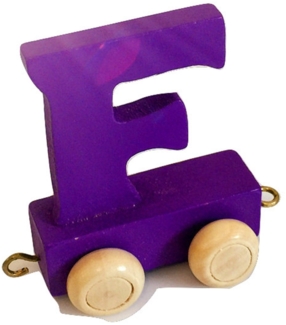 FunWorldToys® Buchstabenzug Bunt Holzeisenbahn Namenszug aus Holz (Buchstabe F)