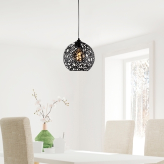 Vente-unique - Deckenleuchte höhenverstellbat - Metall - 25x39/119 cm - Schwarz - CELINDRA