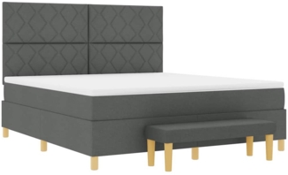vidaXL Boxspringbett mit Matratze Dunkelgrau 180x200 cm Stoff 3344395