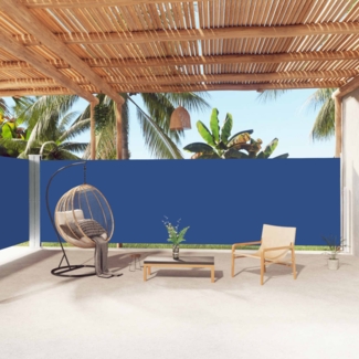 vidaXL Seitenmarkise Ausziehbar Blau 180x1000 cm 318040