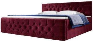 Boxspringbett Velutto mit Stauraum 200x200 H2 Rot