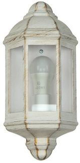 Licht-Erlebnisse Außen-Wandleuchte LIVORNO, ohne Leuchtmittel, Schiffslampe IP44 Weiß-Gold wetterfest Außenleuchte Wand