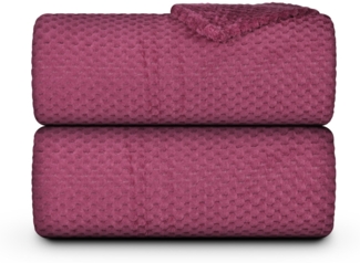 Kuscheldecke Flanell Decke 150x200cm ( Weinrot ) Flauschige Struktur Wohndecke für Sofa, Couch und Bett, Tagesdecke OEKO-TEX - Sofaüberwurf