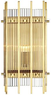 Casa Padrino Luxus Wandleuchte Gold 23 x 12 x H. 42 cm - Hotel Restaurant Wandlampe