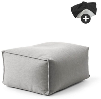 mokebo Pouf Der Ruhepouf (mit Schutzhülle), Sitzhocker Outdoor, Fußhocker, Hocker & Sitzkissen eckig Lichtgrau