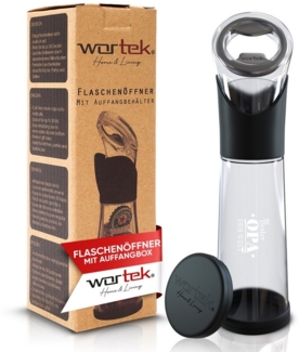 wortek Flaschenöffner Getränkeöffner mit Auffangbehälter Bieröffner (Set, 2-tlg), Geschenk für Männer und Bierliebhaber Biergeschenk