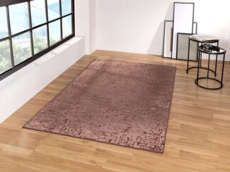 TaraCarpet Teppich Edlel glänzender Flachflorteppich Genoa 938507 abstrakte Struktur, rechteckig, Höhe: 9 mm, Vintage seidige Struktur Wohnzimmer Esszimmer Schlafzimmer 100x140 cm