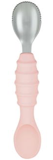 Apfelmus-Schaberlöffel, Baby- und Kleinkind-Essbesteck, weicher Silikonlöffel – rosa