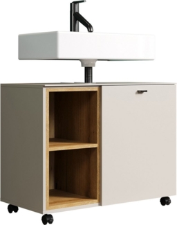 welltime Waschbeckenunterschrank San Pedro (1-St) Waschtischunterschrank auf Rollen mit Siphonausschnitt - 80/32/64 cm