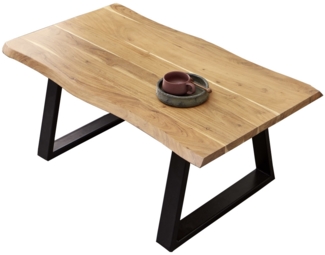 Baumkanten Couchtisch »Matteo« 120x70 cm Akazie Natur schwarz 523828
