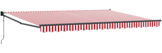 vidaXL Automatische Einziehbare Markise Rot und Weiß Gestreift 450x300 cm 3330924