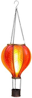 Coen Bakker LED Solarleuchte Hot Air Balloon, LED, amberfarben, Hängeleuchte Heißluftballon gelb-orange 24 LED 19x35 cm