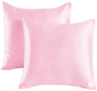OKWISH Kissenbezüge 2er Kissenbezug Kissenhülle Kopfkissenbezug Satin Kissen Bezug, (2 Stück), 80x80 cm Polyesterkissenbezug mit Reißverschluss für Sofa Schlafzimmer