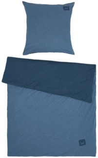 Sansibar Sylt Wendebettwäsche Bettwäsche "Jersey Melange" mit modernem Logopatch, 2 teilig, weich und anschmiegsam, pflegeleicht und bügelfrei