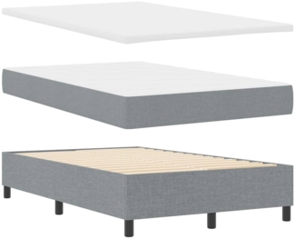 vidaXL Boxspringbett mit Matratze Hellgrau 120 x 200 cm Stoff 3344058