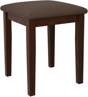 Hocker T3, Schemel bis 120 kg, aus Buchenholz, 36x36x47 cm (Stoff: Soro 28, Holzfarbe: Nuss)