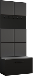 AX LIVING Garderoben Haken Rosanno I - 80,6 cm Breite, Schwarz JS90