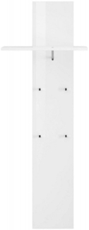 Dmora Eingangsmöbel Etesia, moderner Multifunktionseingang, Mehrzweckschrank für die Eingangshalle, 100 % Made in Italy, 50 x 27 x 140 cm, glänzendes Weiß,